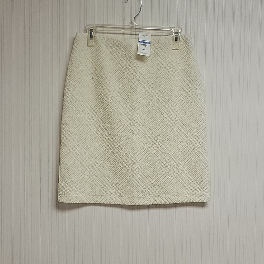 J Mclaughlin cream Dansbury houndstooth skirt small New office business classic